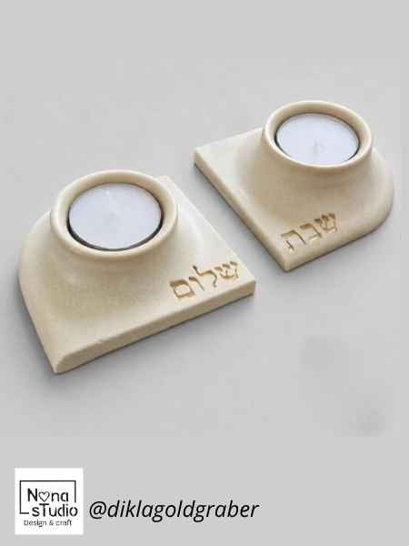 תבנית סיליקון - פמוטים שטוחים - שבת שלום