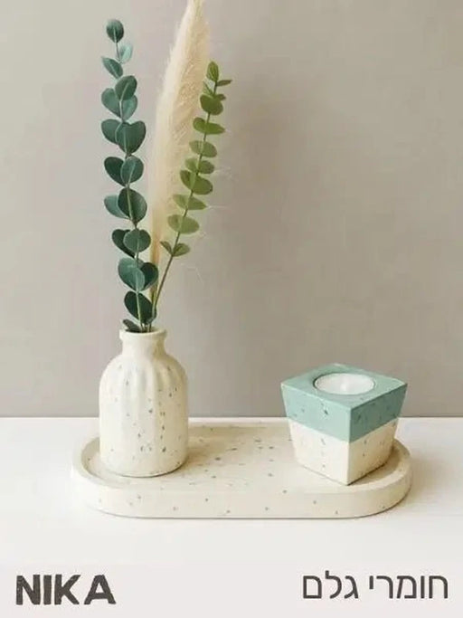 ערכת DIY ליצירת מגש טרצו מבטון פולימרי ואגרטל