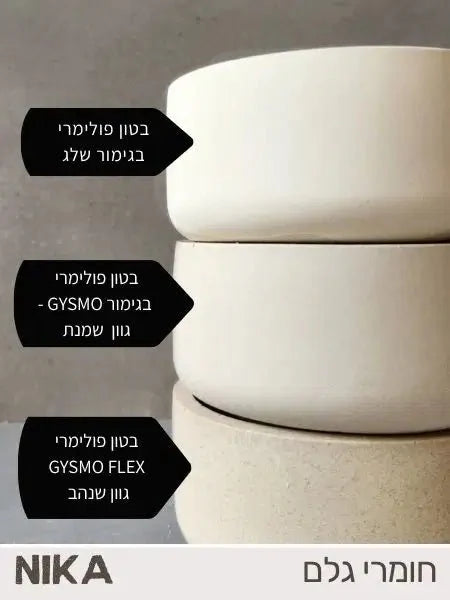 יציקות בטון פולימרי GYSMO PRO בשילוב גוונים ופיגמנטים