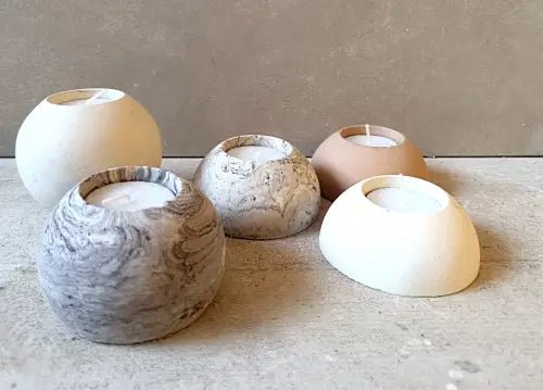 ערכת פמוטים מבטון – פמוט מוכן לאחר 30 דקות ייבוש
